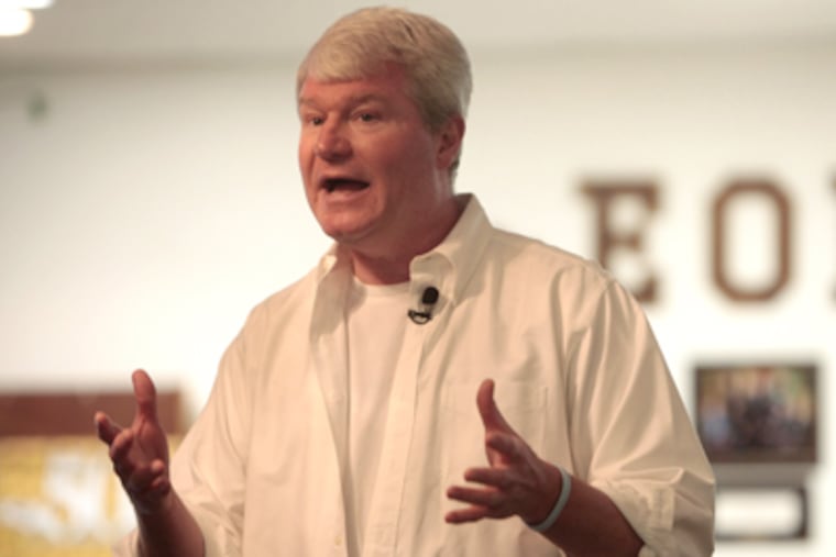 John Dougherty, First Ward and Local 98 leader, rallies troops for five Council allies. This election, he said, is about a way of life. (David Swanson / Staff Photographer)