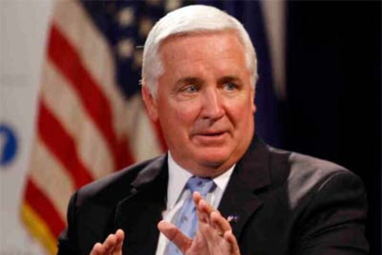 John Baer says averaging Governor Corbett's grades from left and right constituencies leaves him with a "C." (File Photo)