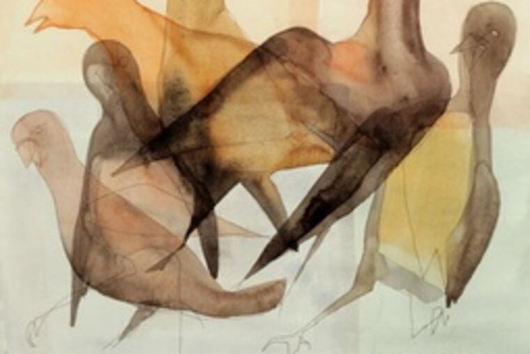 "Who Killed Cock Robin," a watercolor.