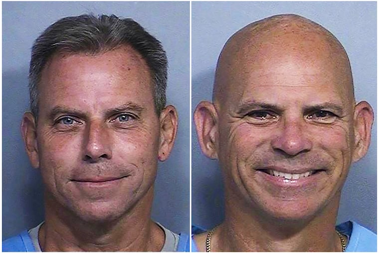 This combination of two booking photos shows Erik Menendez, left, and Lyle Menendez.