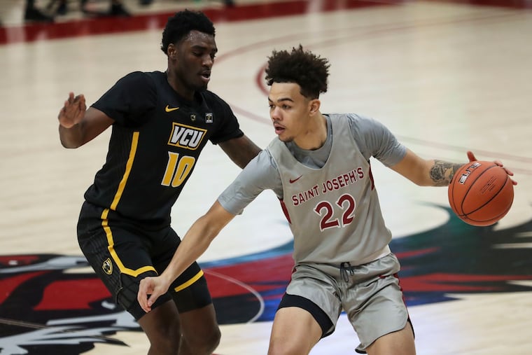 Saint Joseph's forward Jordan Hall was one of the top passing freshmen in the country.