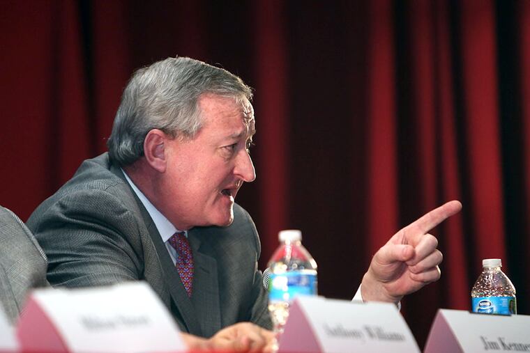 Jim Kenney speaks at the Mayoral Candidates Education Forum at G.W. Childs Elementary School in Philadelphia on Tuesday, March 24, 2015. ( STEPHANIE AARONSON / Staff Photographer )