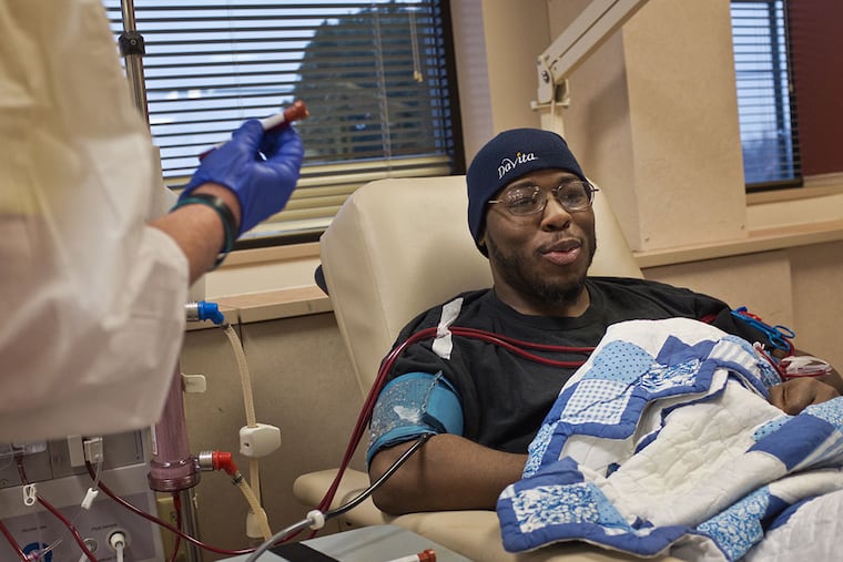 Wesley Adams undergoes dialysis at DaVita in Pennsauken Twp, NJ on Monday, January 12, 2015. Wesley has been undergoing dialysis for five years. He is in need of a kidney transplant. ( ALEJANDRO A. ALVAREZ / Staff Photographer )