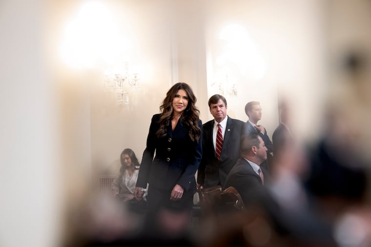 Homeland Security Secretary Kristi L. Noem on Capitol Hill earlier this month.