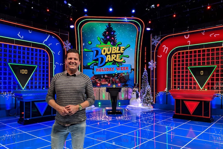 Jesse Cute on the set of the new "Double Dare" in Los Angeles.