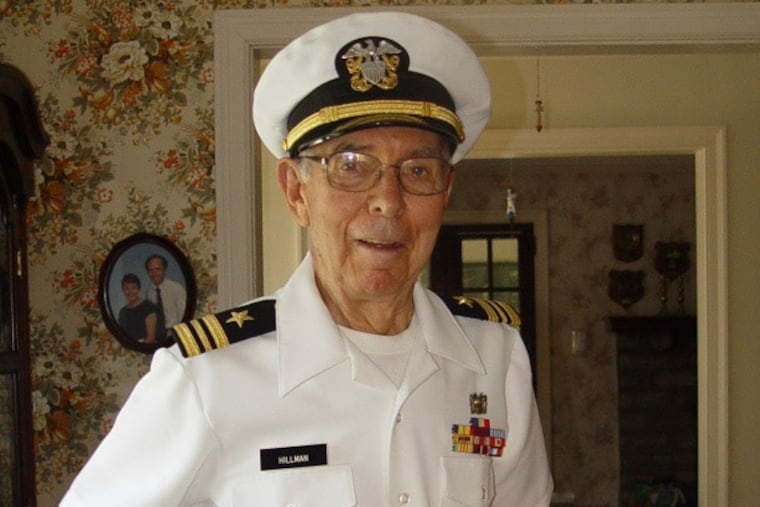 Lt. Cmdr. Hillman retired from the Navy in 1969 after serving in the Pacific Theater during World War II.