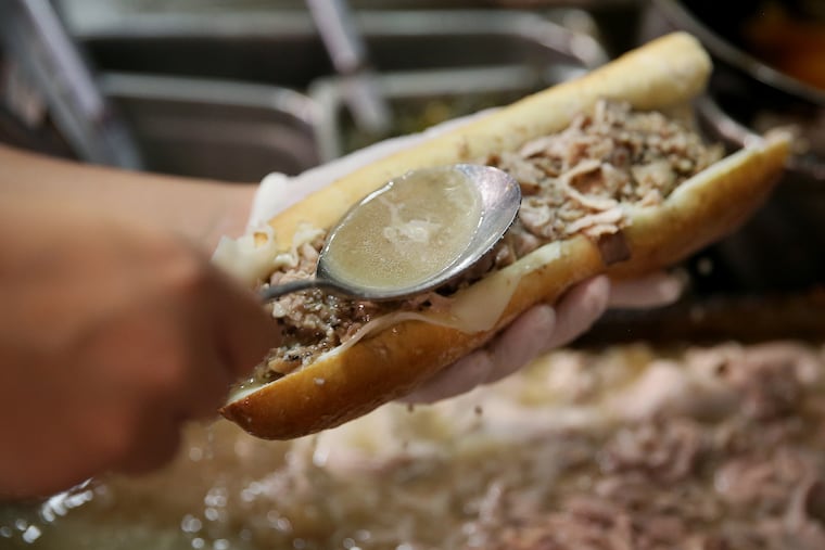A roast pork sandwich at John's Roast Pork in South Philadelphia.