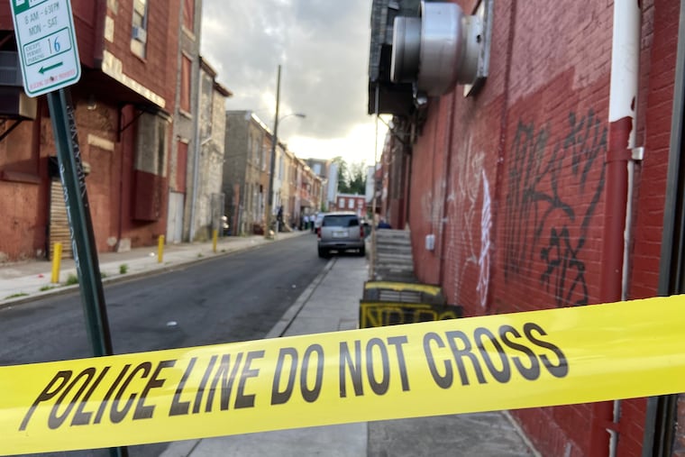 The scene on West Pacific Street in North Philadelphia after a 10-year-old shot himself once in the head.