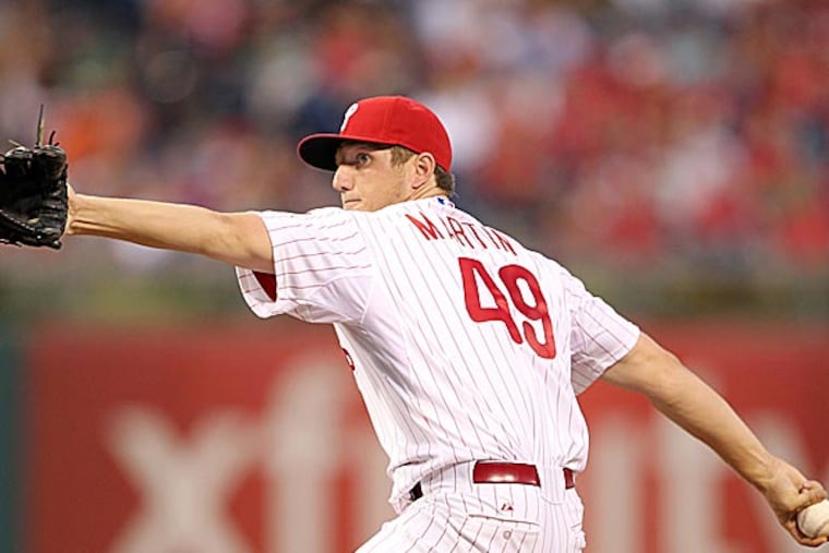 Phillies starter Ethan Martin tossed six scoreless innings Monday before wavering in the seventh of a 5-4 victory over Colorado.
(Yong Kim/Staff Photographer)
