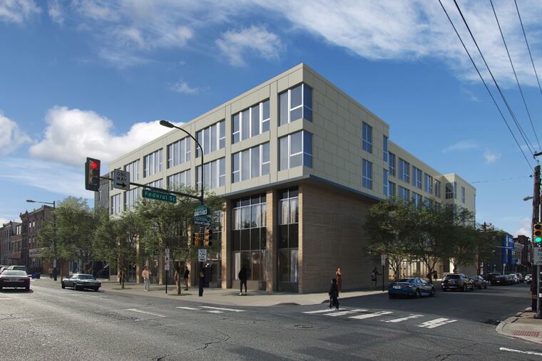 New renderings for the 53-unit apartment addition proposed for the Programs Employing People building on South Broad Street.