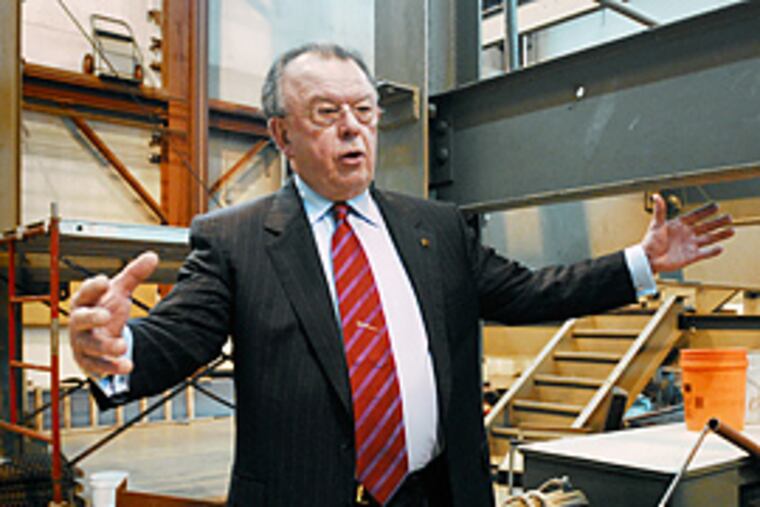 Joe Dougherty stands in the Ironworkers 401 training facility. (Jonathan Wilson/Inquirer)