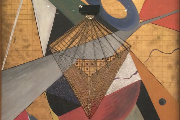 Detail from Suzanne Duchamp's mixed-media work on canvas, "Radiation of Two Solitary Beings Apart" (1916-20), at the Philadelphia Museum of Art.