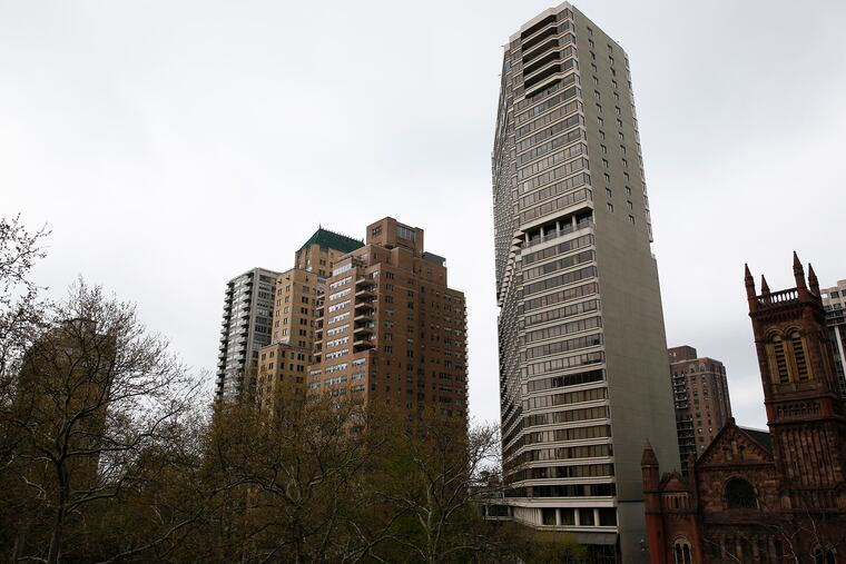 The Rittenhouse hotel in Center City, right. The owners of the hotel are looking to lease rooms in its properties across the country to government and police agencies during the coronavirus pandemic response.