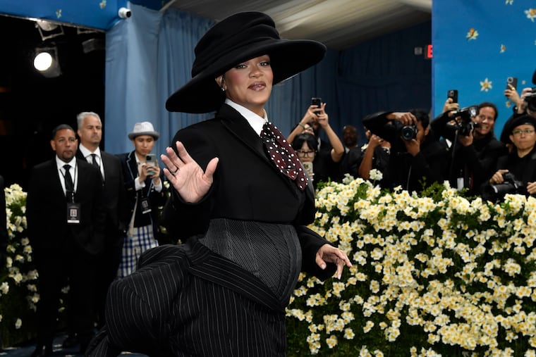 Rihanna attends The Metropolitan Museum of Art's Costume Institute benefit gala celebrating the opening of the "Superfine: Tailoring Black Style" exhibition on Monday, May 5, 2025, in New York.