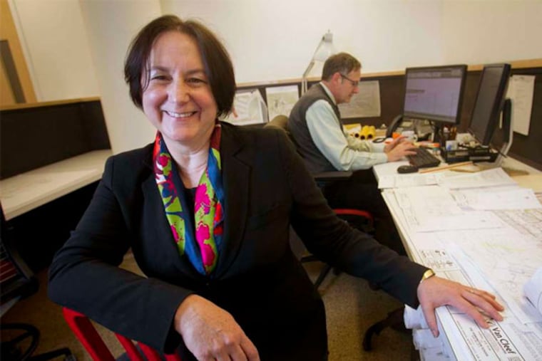 Daniela Holt Voith, majority partner at Voith & Mactavish Architects, is especially proud of work done on a field house for St. Andrew’s School in Delaware. (Alejandro A. Alvarez / Staff Photographer)