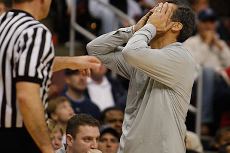 Jay Wright has had to watch Villanova lose two straight games. (Ron Cortes/Staff Photographer)