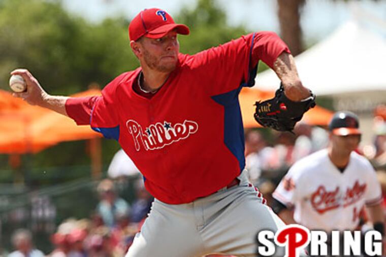 Roy Halladay did exactly what he was supposed to do in Tuesday's outing against the Orioles. (David M Warren/Staff Photographer)