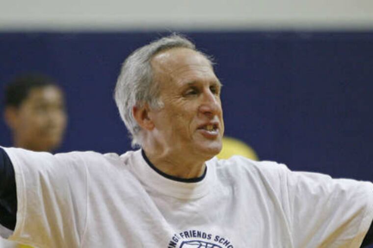 Coach Steve Chadwin directs practice at Abington Friends School in 2006.
