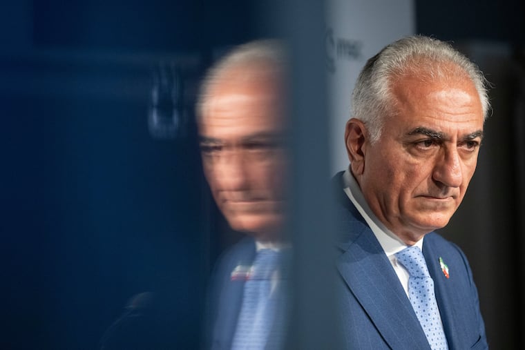 Reza Pahlavi, son of the former Iranian shah, attends a news conference at the Munich Security Conference in Munich, Germany, on Feb. 14.