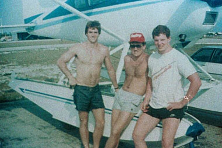 Pilot Michael Horrocks, left, one of the crew in the plane that hit the second World Trade Tower in New York on Sept. 11, 2001. (Photo provided by Mark Gosik)
