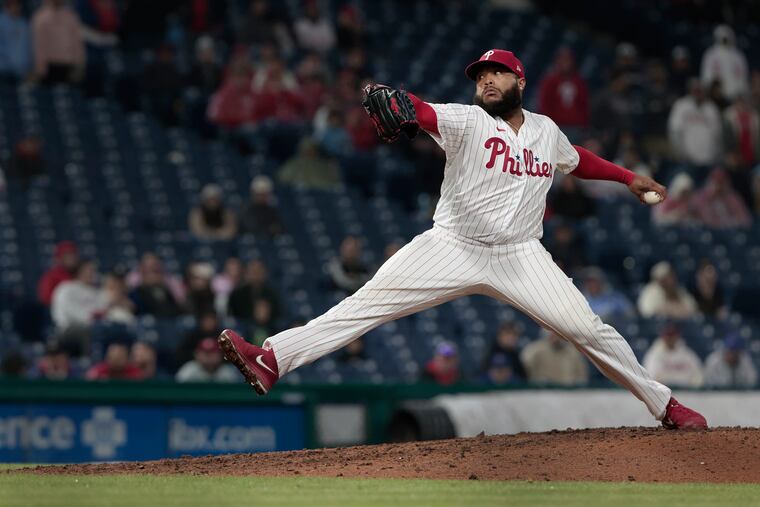Injured Phillies pitcher José Alvarado has a 0.63 ERA with no walks and 24 strikeouts through 14⅓ innings this season.