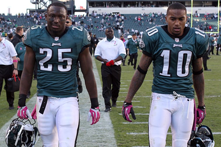 Eagles running back LeSean McCoy (25) and wide receiver DeSean Jackson (10). (Yong Kim/Staff Photographer)