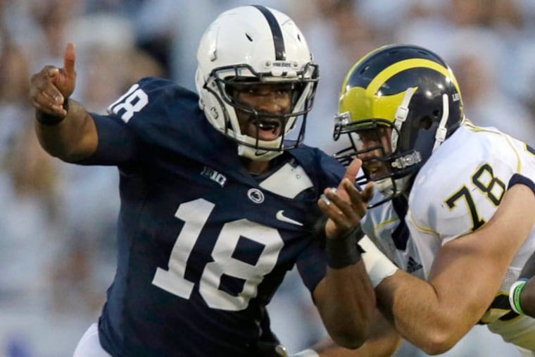 Deion Barnes (18), shown here playing for Penn State, is hoping for another shot in the NFL.