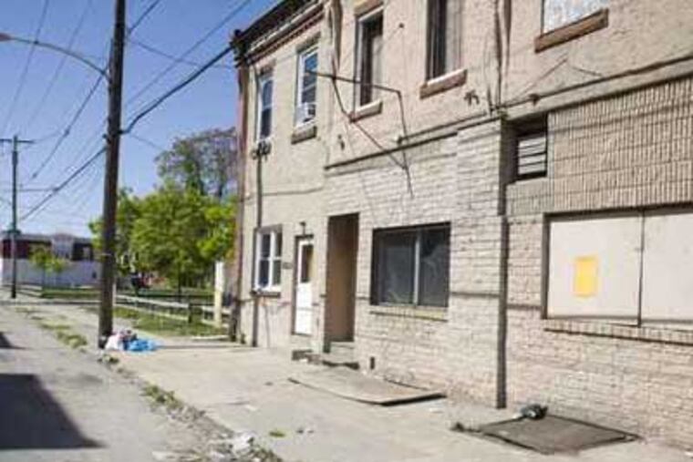 A Strawberry Mansion neighborhood with vacant homes. File from April, 2010. (Ed Hille / Staff Photographer)