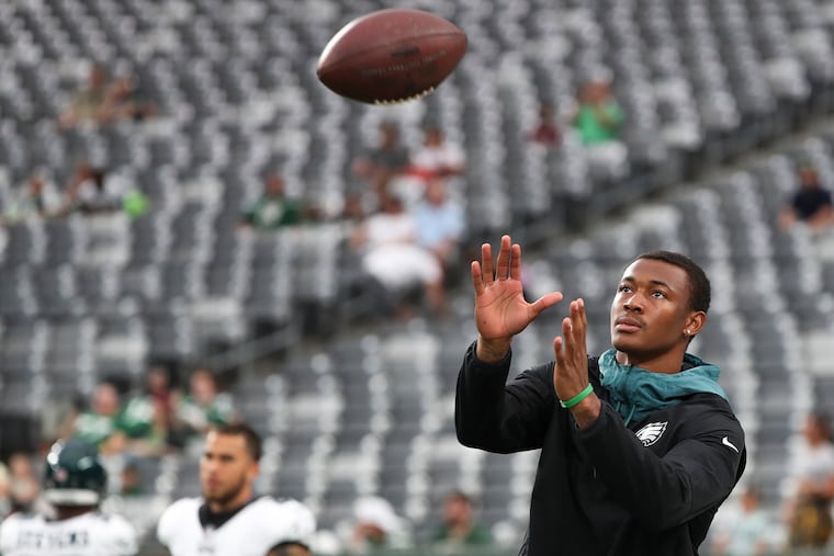 The movement of Eagles rookie receiver DeVonta Smith "reminds you of the great ones,” says Eagles receivers coach Aaron Moorehead.