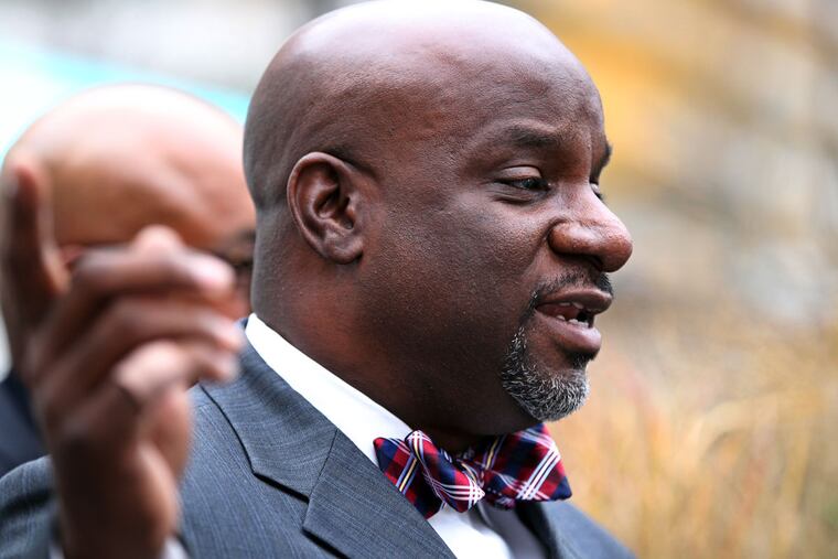 At City Hall, Mark Kelly Tyler, pastor of Mother Bethel AME Church, speaks about his concerns with Cordish Companies.