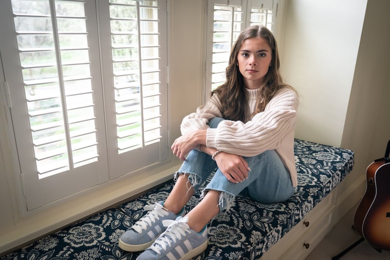 Lexi DiMarino is a senior at Radnor High School who has chronic migraines. She is shown here in Wayne on Wednesday, April 10, 2024.