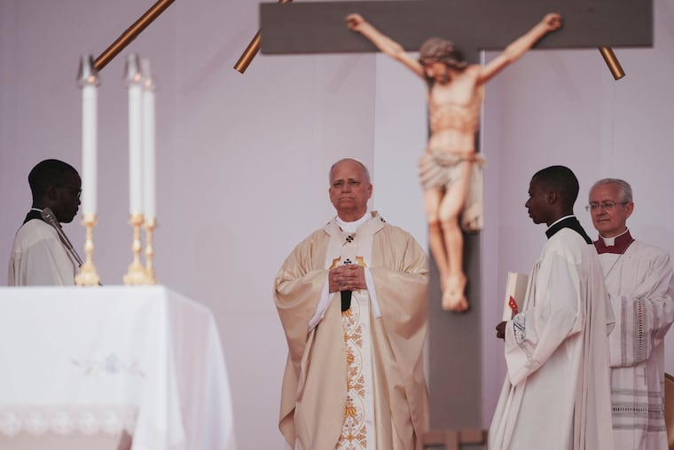 Pope Leo XIV presides over Sunday Mass in Kilamba, about 15 miles south of Luanda, Angola, on the seventh day of an 11-day apostolic journey to Africa.