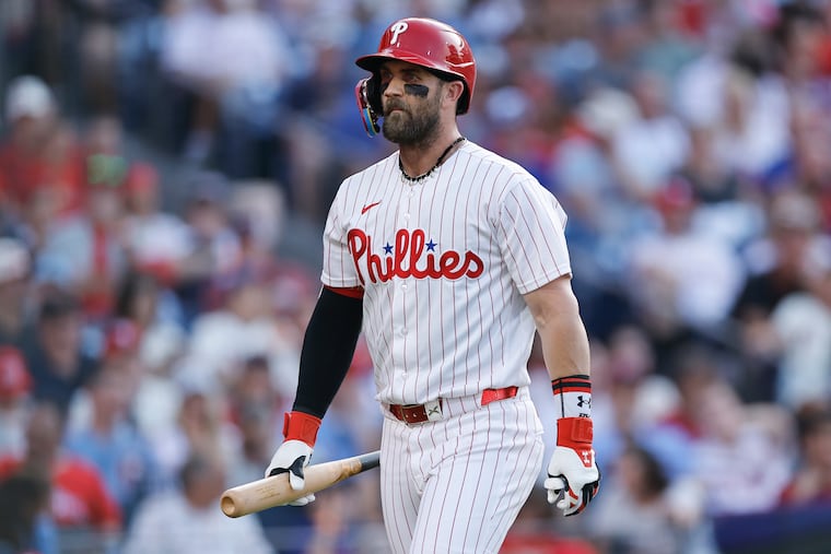 Bryce Harper was back in right field on Tuesday in St. Louis.