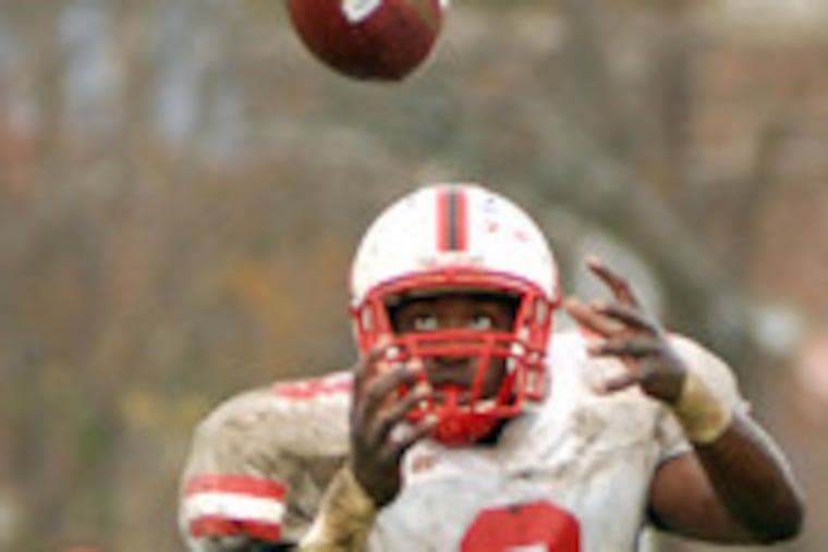 Penns Grove's Aaron Hayward eyes the ball as he gets set for a kickoff return. Hayward rushed for 230 yards and two TDs.