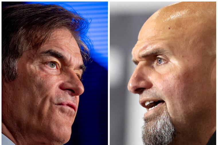 Senate Republican candidate Mehmet Oz (left) and Democratic candidate John Fetterman.