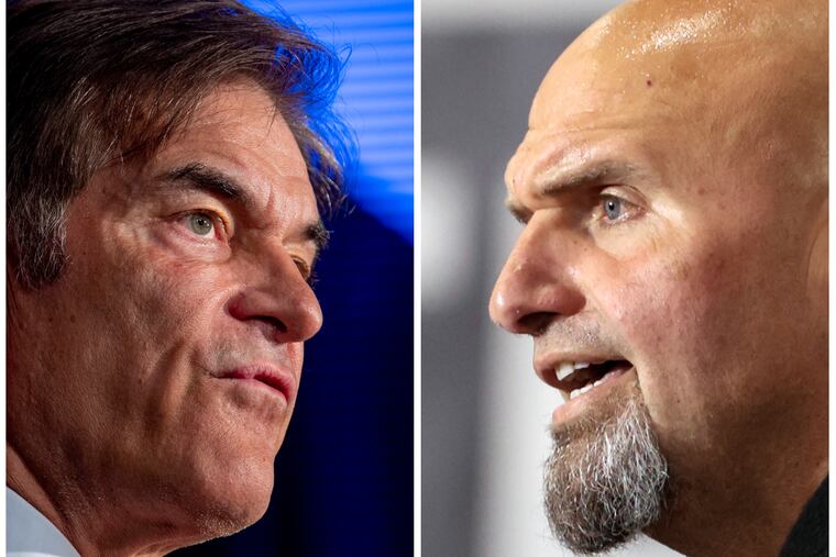 PA Senate Republican candidate Mehmet Oz (left) and Democratic candidate John Fetterman