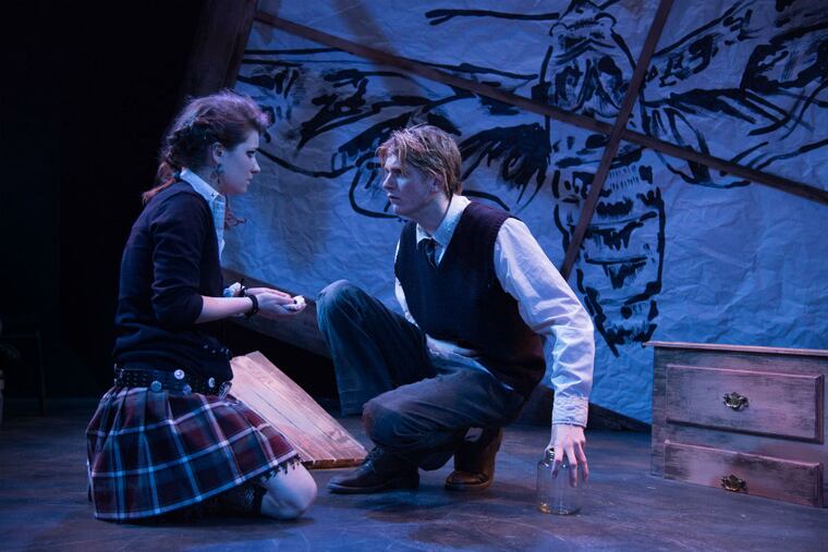 Hannah Parke plays Claryssa and Nicholas Scheppard plays Sebastian in Azuka Theatre's production of Declan Greene's "Moth." Photo: Johanna Austin.