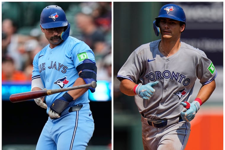 South Jersey natives Davis Schneider (left) and Joey Loperfido of the Blue Jays.