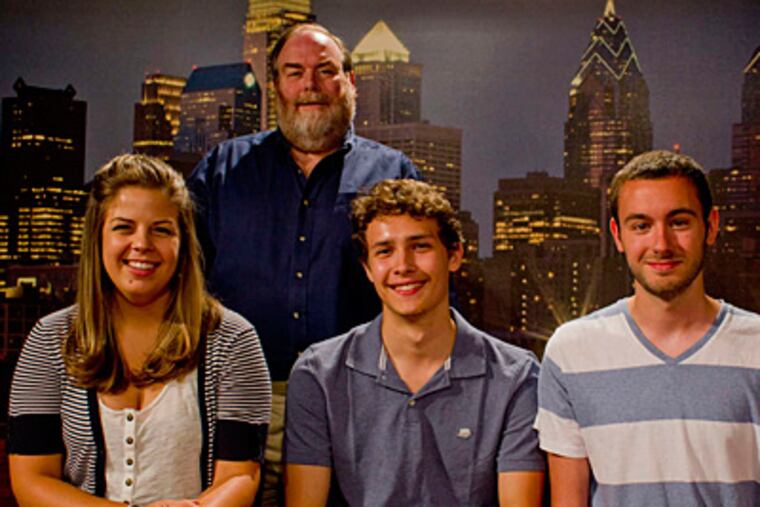Isabelle Garcia, Ryan Geffert and Jake Rasmussen will be going to London to cover the Olympics, joined by professor Bill Mooney. (Luis Fernando Rodriguez/Staff)