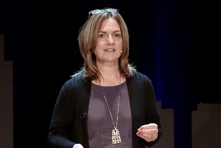 People Paper columnist Ronnie Polaneczky delivering her TEDxTalk, but she’ll tell you: She learns more by listening.