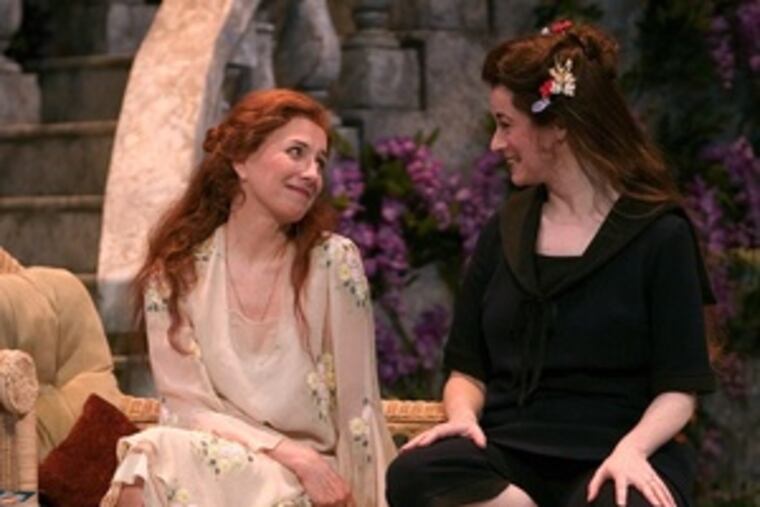 In "Enchanted April" at the Walnut Street Theatre, Maureen Garrett (left) and Alicia Roper play two of the four women who rent a villa together.