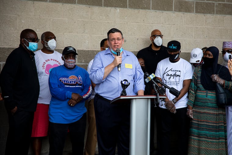 Jeff Brown, president and CEO of ShopRite, speaks about the reopening of ShopRite along Fox Street on Friday, June 5, 2020, after the store and another in West Philly were closed due to looting that swept through city business districts after national protests over the Minneapolis shooting death of George Floyd by police.
