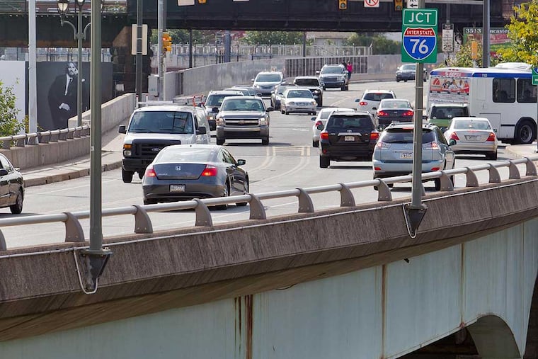 The Spring Garden Street Bridge over Kelly Drive and the Schuylkill.