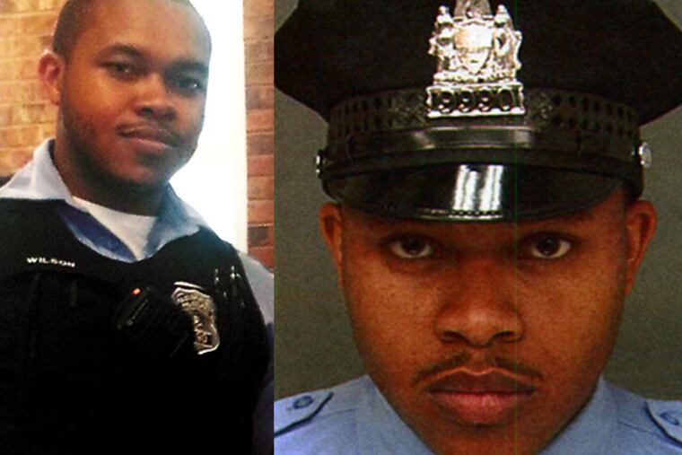 Officer Robert Wilson III. (Photos courtesy Facebook and Philadelphia Police Department)