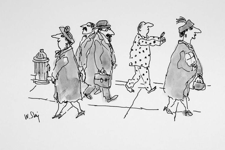 "Somnambulist," circa 1980 , by New Yorker cartoonist William Steig, in "Comic Catharsis" at the Brandywine River Museum.