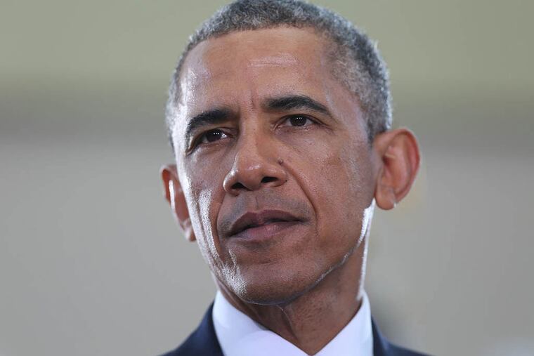 President Barack Obama speaks at the Ray and Joan Kroc Center in Camden, N.J. on May 18, 2015. ( DAVID SWANSON / Staff Photographer )