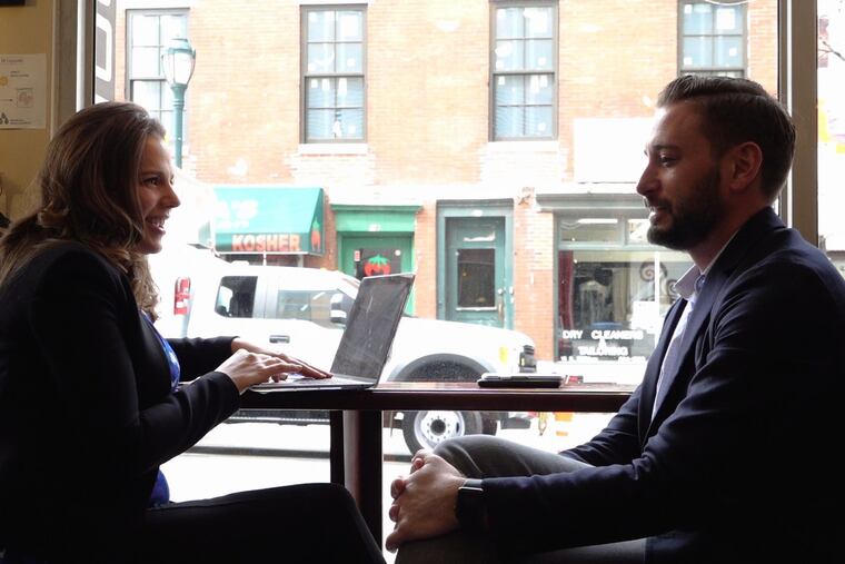 Michal Naisteter meets with a Philadelphia single to add him to her network of potential matches.