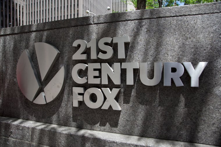 The 21st Century Fox logo outside its New York office.