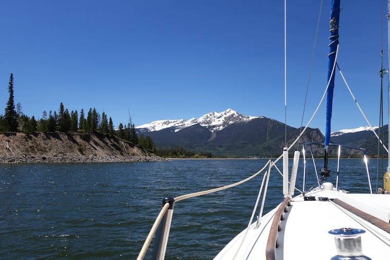 Frisco's Lake Dillon, a reservoir in the Colorado Rockies, is a popular spot for high-altitude sailing.