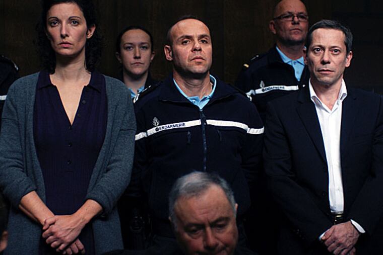 Mathieu Amalric is Julien Gahyde (right) and Stéphanie Cléau is Esther Despierre (left) in "The Blue Room" from IFC Films.